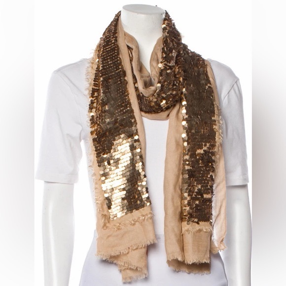 Tory Burch Accessories - Tory Burch new with tag Gold Sequin Scarf